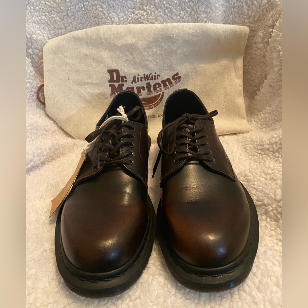 Dr. Martens Brown Leather Oxfords with Air-Cushioned Sole
